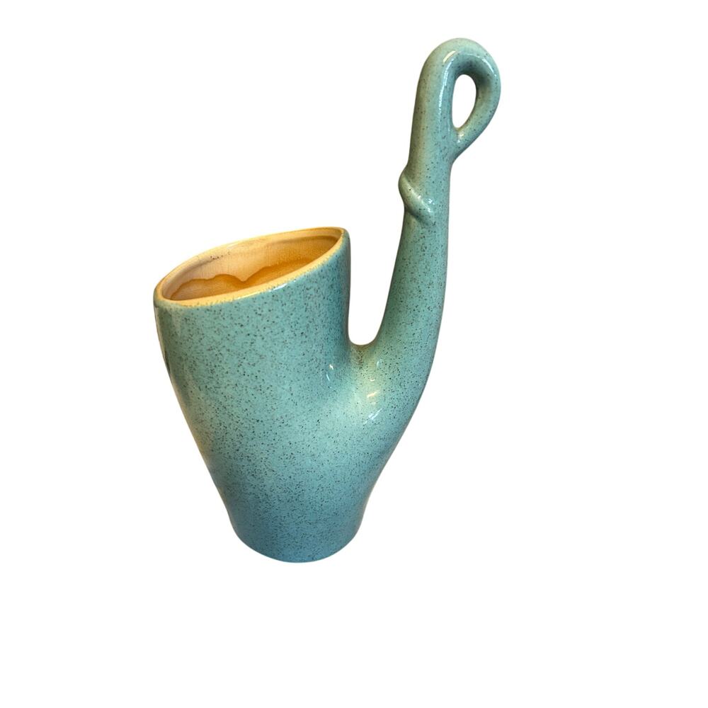 Vintage Red Wing free form turquoise vase 1950’s 10.25” Mid century planter